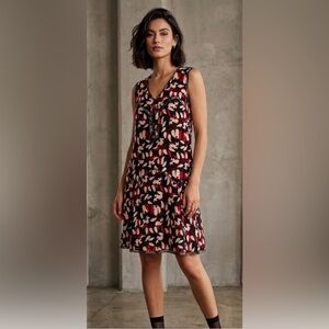 Vintage Y2K Anna Sui Silk Drop-Waist Archival Floral Mini Dress Sz 6